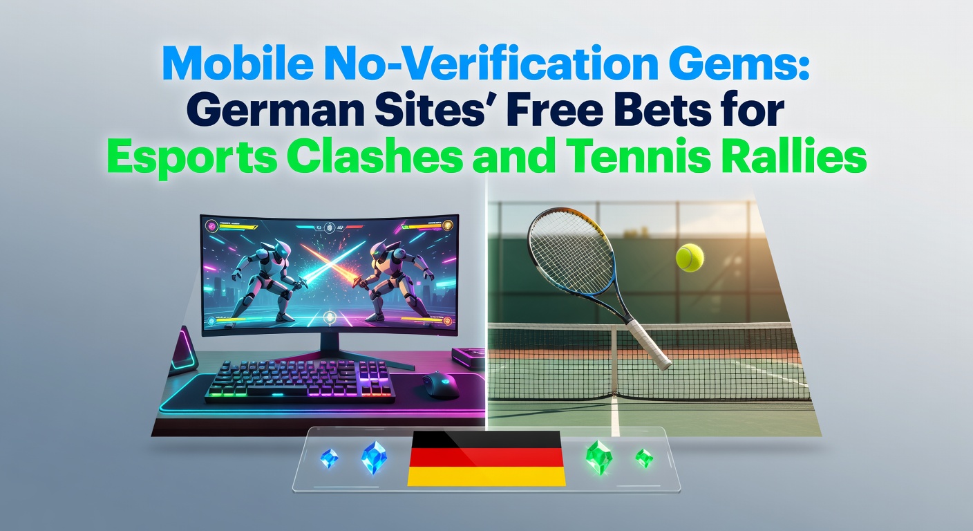 Smartphone mit Esports- und Tennis-Wettoptionen auf einer deutschen Betting-Plattform, ohne Verifizierungsschritt