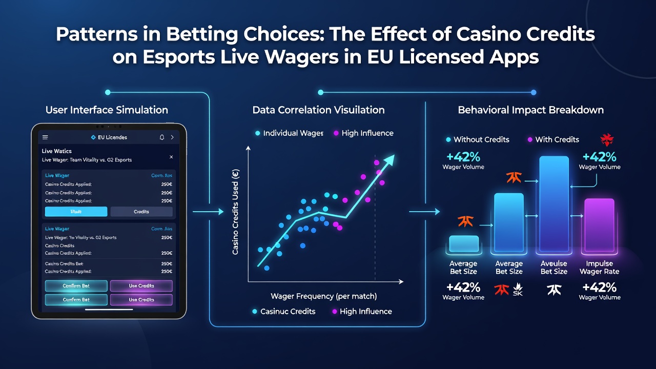 Grafische Auswertung von Wettmustern mit Casino-Credits bei Esports-Live-Events